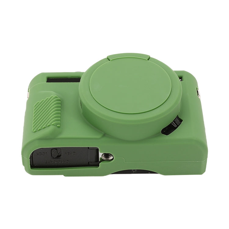 For Canon PowerShot G7 X Mark II / G7X2 Soft Silicone Protective Case with Lens Cover(Green)