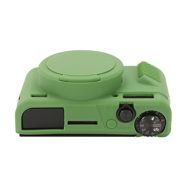 For Canon PowerShot G7 X Mark II / G7X2 Soft Silicone Protective Case with Lens Cover(Green)