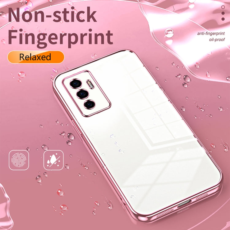 For vivo S10e / V23e 4G/5G / Y75 4G Transparent Plating Fine Hole Phone Case(Pink)