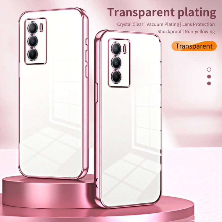 For vivo T1 / iQOO Neo5 SE Transparent Plating Fine Hole Phone Case(Pink)