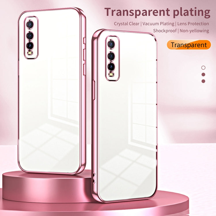 For vivo Y70s / iQOO U1 / Y51s / Y70t Transparent Plating Fine Hole Phone Case(Pink)