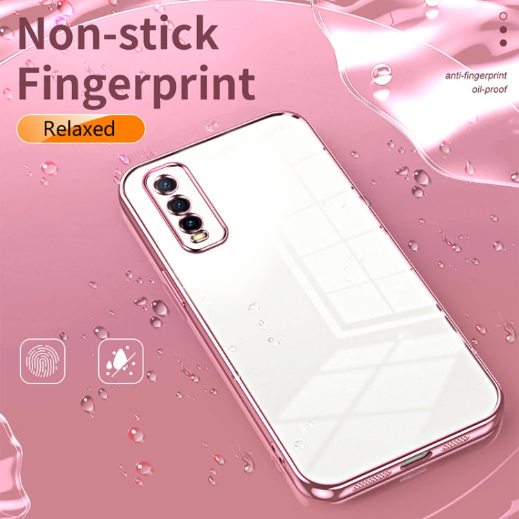 For vivo Y70s / iQOO U1 / Y51s / Y70t Transparent Plating Fine Hole Phone Case(Pink)