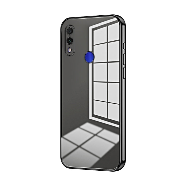 For Xiaomi Redmi Note 7 / Note 7 Pro Transparent Plating Fine Hole Phone Case(Black)