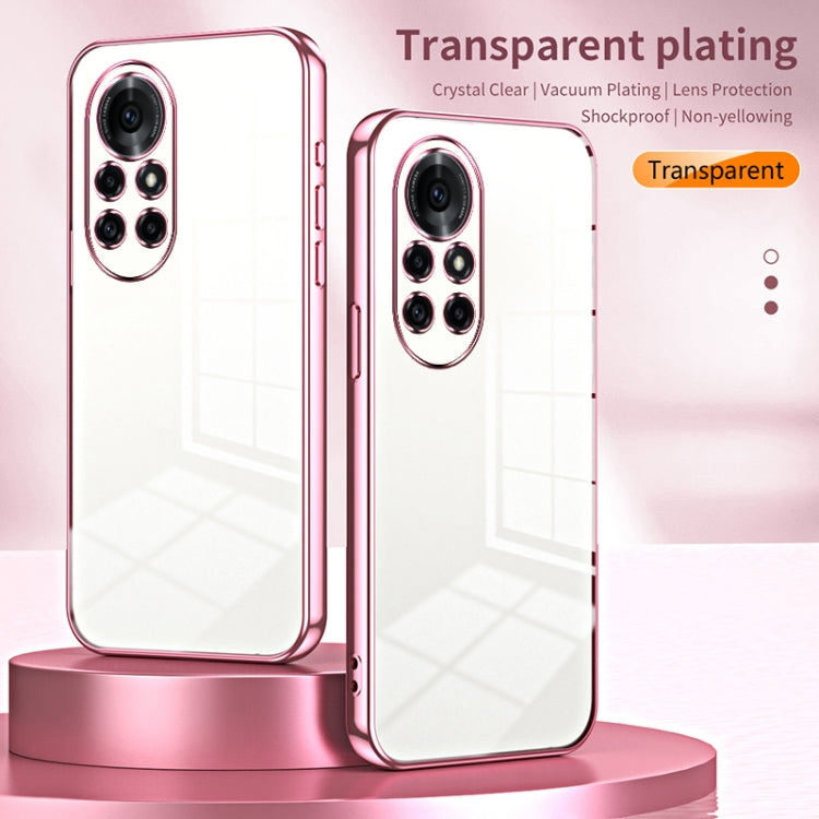 For Huawei nova 8 Pro Transparent Plating Fine Hole Phone Case(Pink)