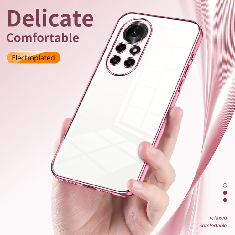 For Huawei nova 8 Pro Transparent Plating Fine Hole Phone Case(Pink)