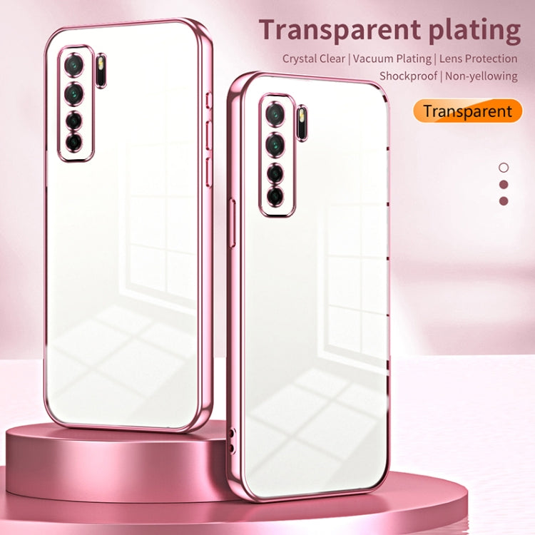 For Huawei nova 7 SE / P40 lite 5G Transparent Plating Fine Hole Phone Case(Silver)