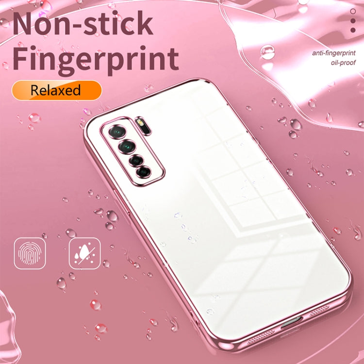 For Huawei nova 7 SE / P40 lite 5G Transparent Plating Fine Hole Phone Case(Silver)