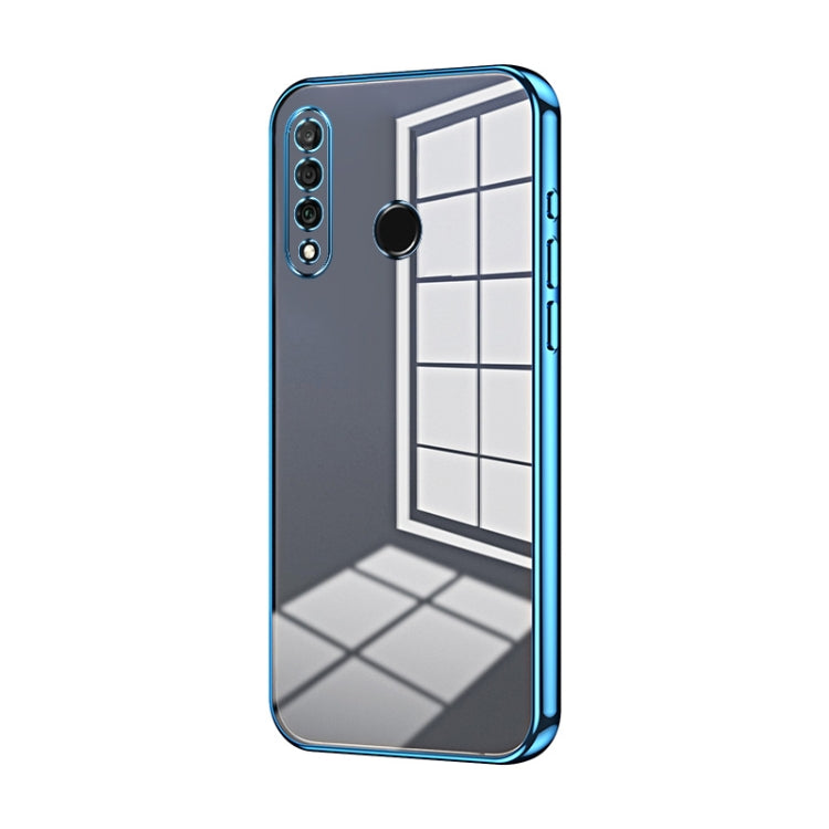 For Huawei nova 4e / P30 lite Transparent Plating Fine Hole Phone Case(Blue)
