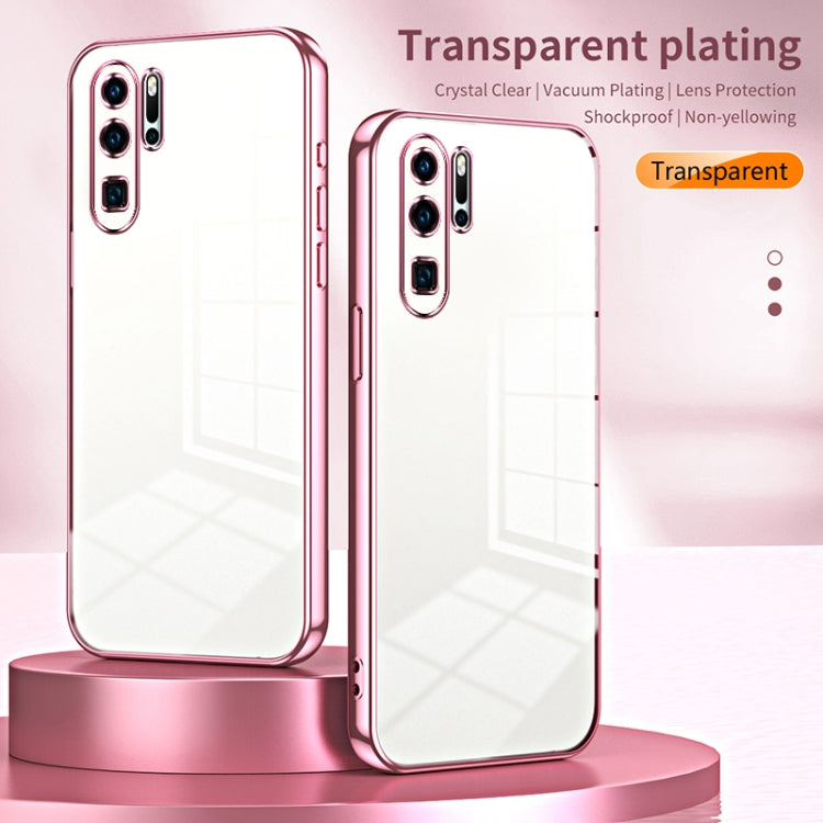 For Huawei P30 Pro Transparent Plating Fine Hole Phone Case(Silver)