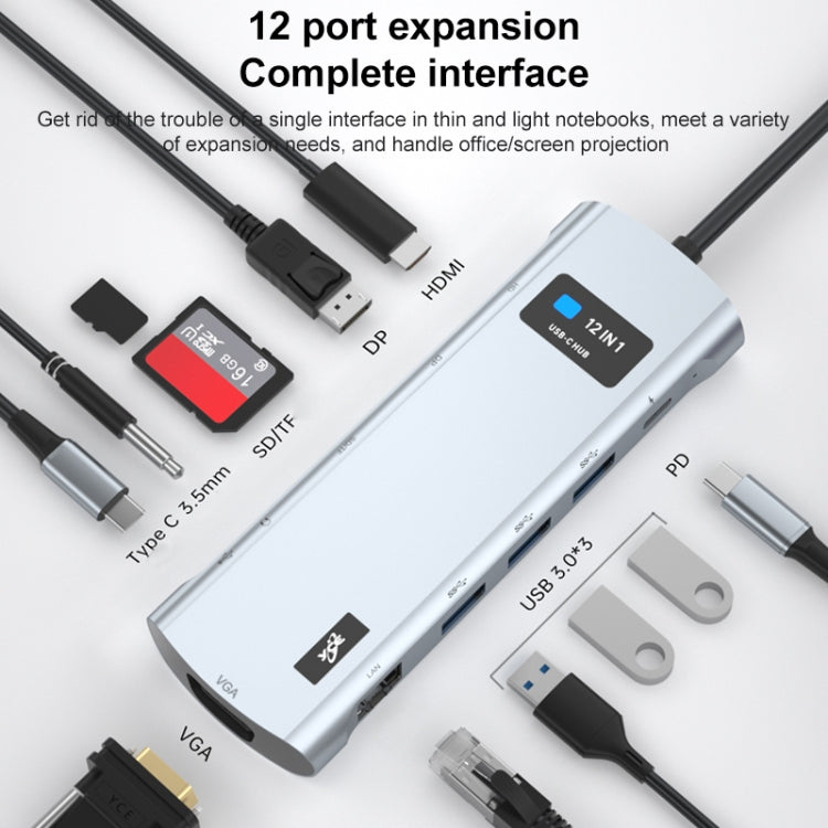 Z261 12 in 1 Elbow USB-C/Type-C to USB MST Smart Docking Station HUB Adapter