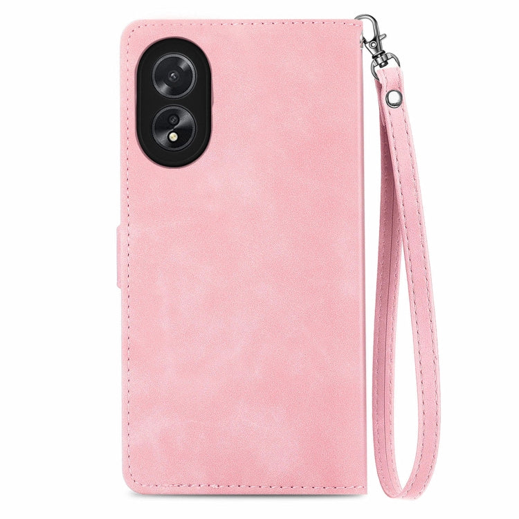 For Honor  X5 Plus Embossed Flower Zipper Leather Phone Case(Pink)