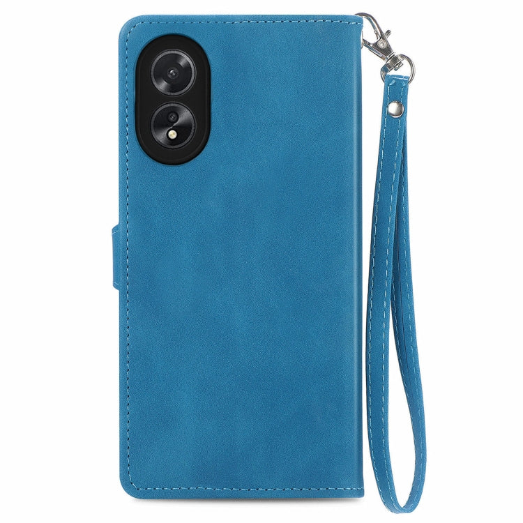 For Honor  X5 Plus Embossed Flower Zipper Leather Phone Case(Blue)