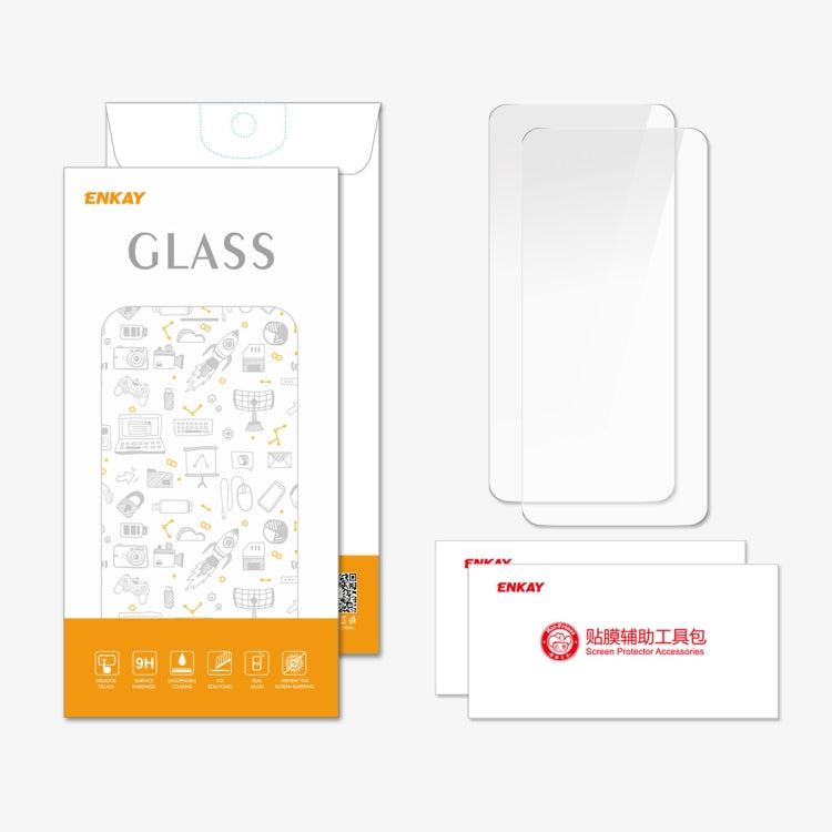 For Meizu 20 2pcs ENKAY 9H Big Arc Edge High Aluminum-silicon Tempered Glass Film