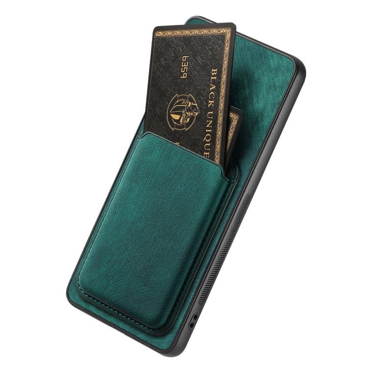 For OnePlus 10T Retro Leather Card Bag Magnetic Phone Case(Green)