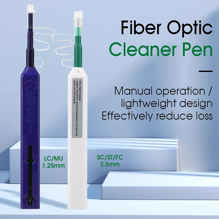 2pcs /Set Fiber Optic Cleaning Pen Endface Cleaner Fiber Optic Cleaning Tool for 1.25mm LC/Mu and 2.5mm SC/ST/FC(SC+LC)