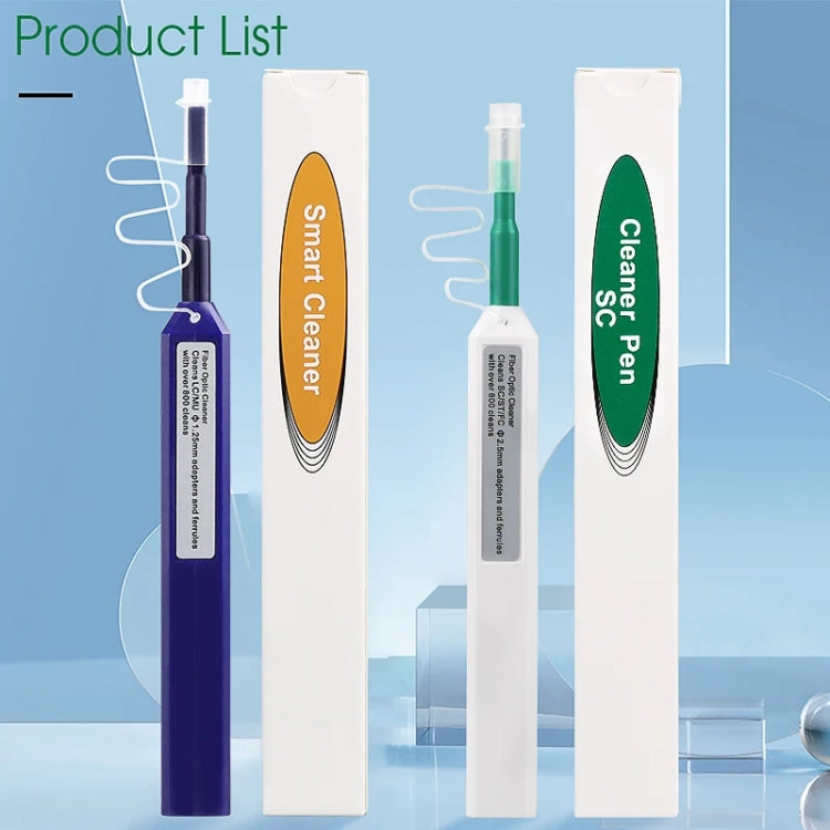 2pcs /Set Fiber Optic Cleaning Pen Endface Cleaner Fiber Optic Cleaning Tool for 1.25mm LC/Mu and 2.5mm SC/ST/FC(SC+LC)