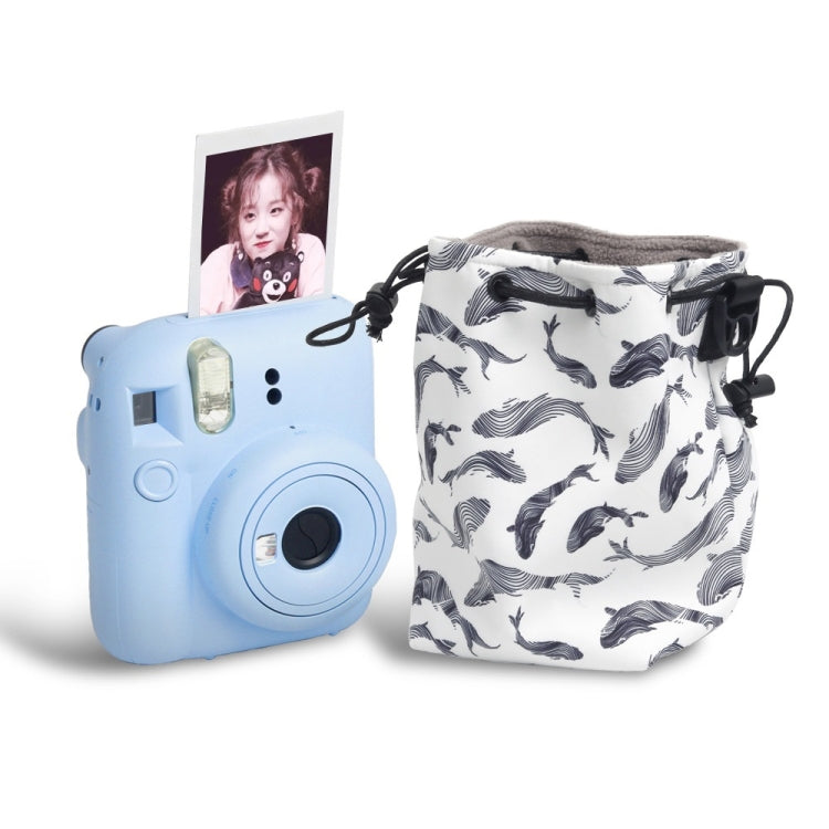 Portable Multifunctional Drawstring Waterproof Storage Bag For Instant Cameras(Whale)