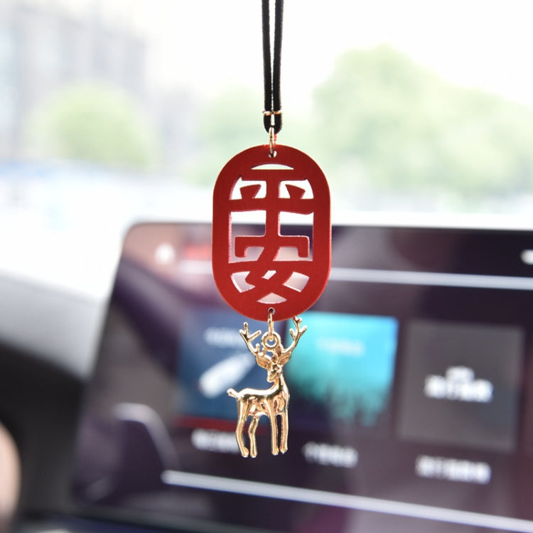 Chinese Style Car Interior Rearview Mirror Prayer Pendant, Color: Little Deer