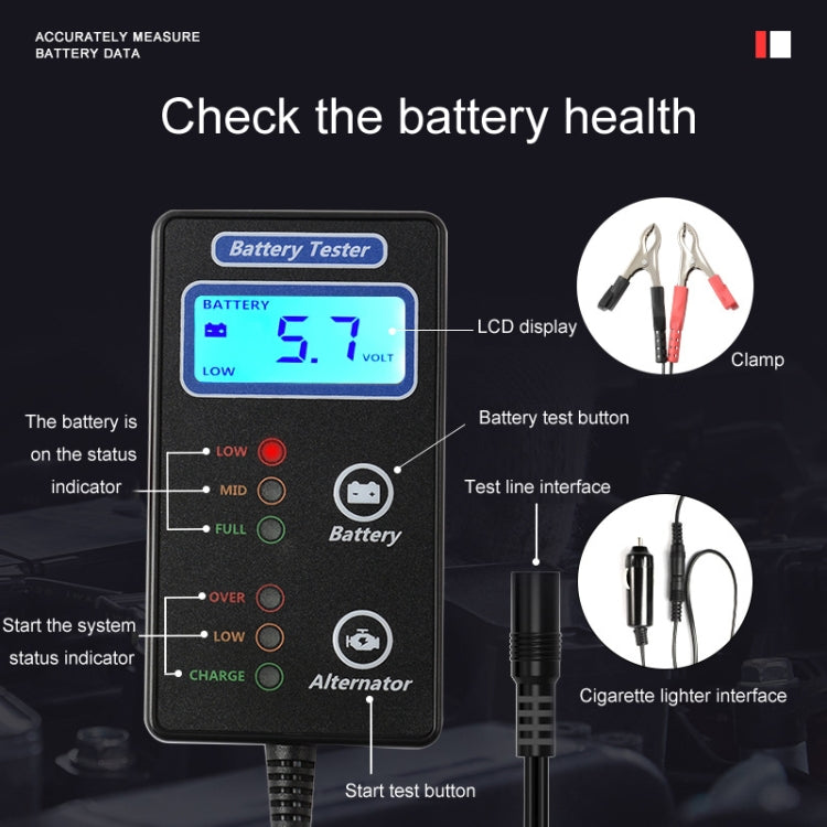 12V Portable Car Fast Automatic Battery Tester