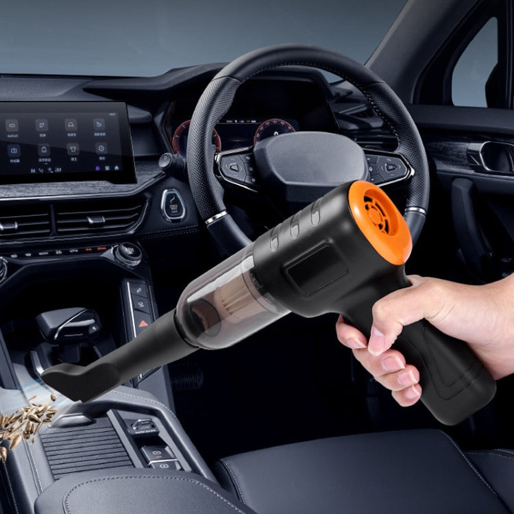 Car Vacuum Cleaner Large Suction Power Wireless Pump Inflatable Blower Handheld Small Vacuum Cleaner, Style: Brush 200W+3 Filters+Air Bag (Black)