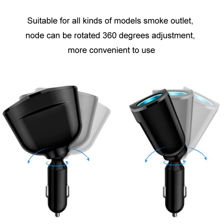 Dual USB Type-C Real-time Digital Display Cigarette Lighter Expansion Car Charger, Model: QC3.0+2.4A Dual A+C