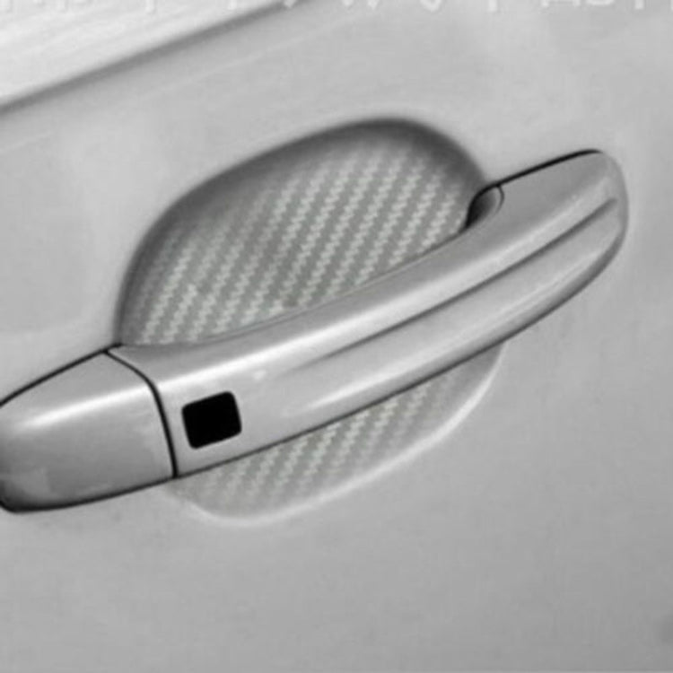 3 Sets Car Door Wrist Handle Protective Stickers Carbon Fiber Handle Protector(Silver)