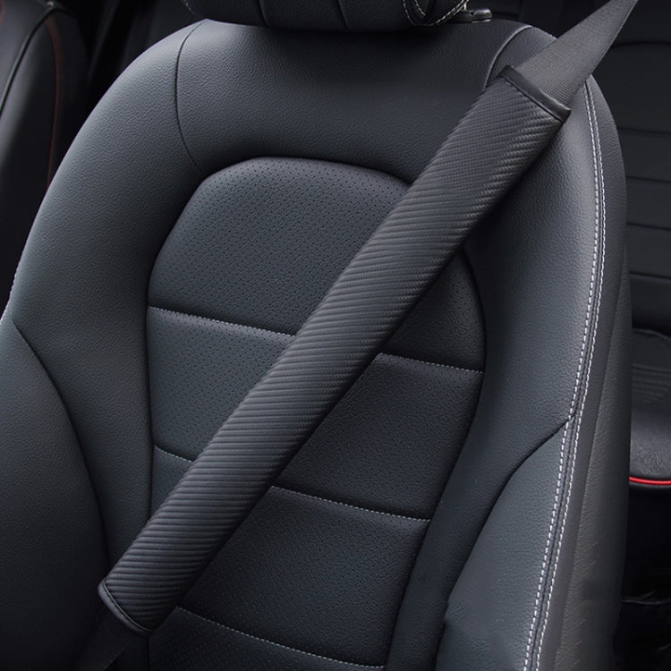 50cm Carbon Fiber Car Leather Seat Belt Cover Shoulder Pads For Trucks