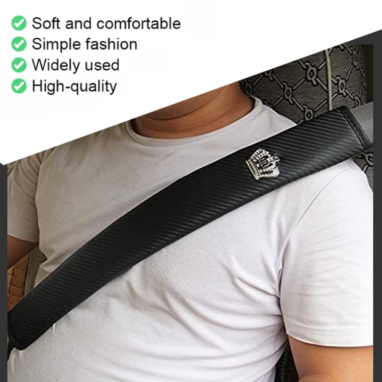 50cm Carbon Fiber Car Leather Seat Belt Cover Shoulder Pads For Trucks