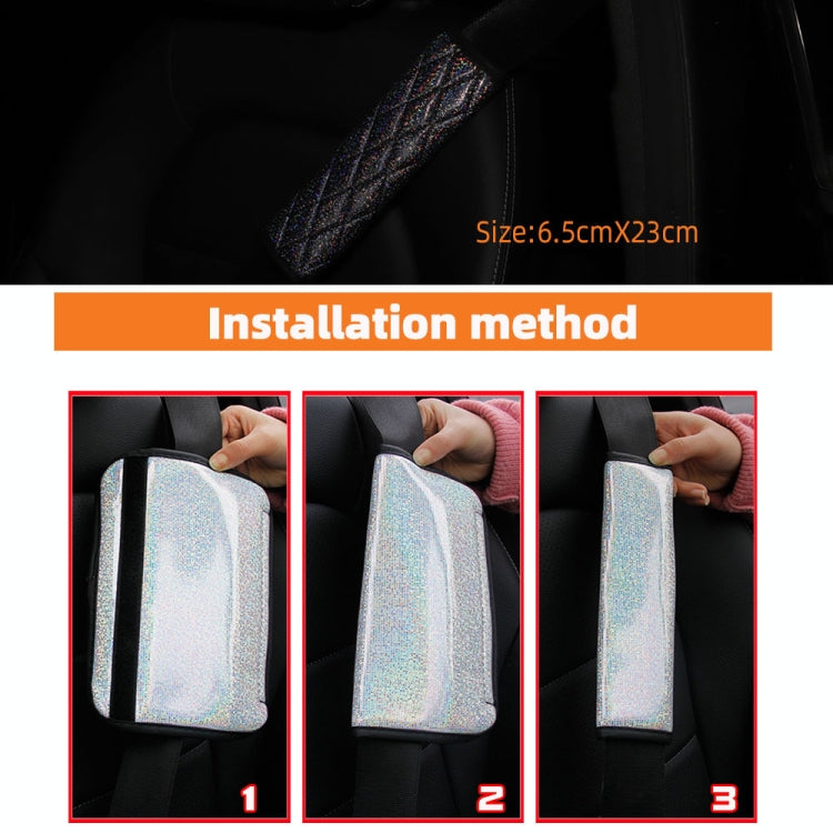 Glitter Car Seat Belt Cover Shoulder Pads Car Accessories 6.5x23cm(Black)