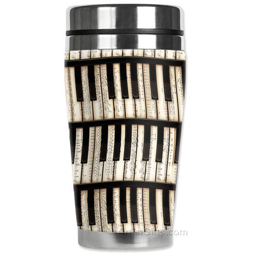  Piano Design Music Travel Mug 