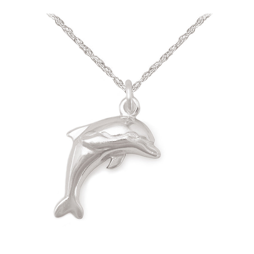  Sterling Silver Dolphin Charm Necklace 