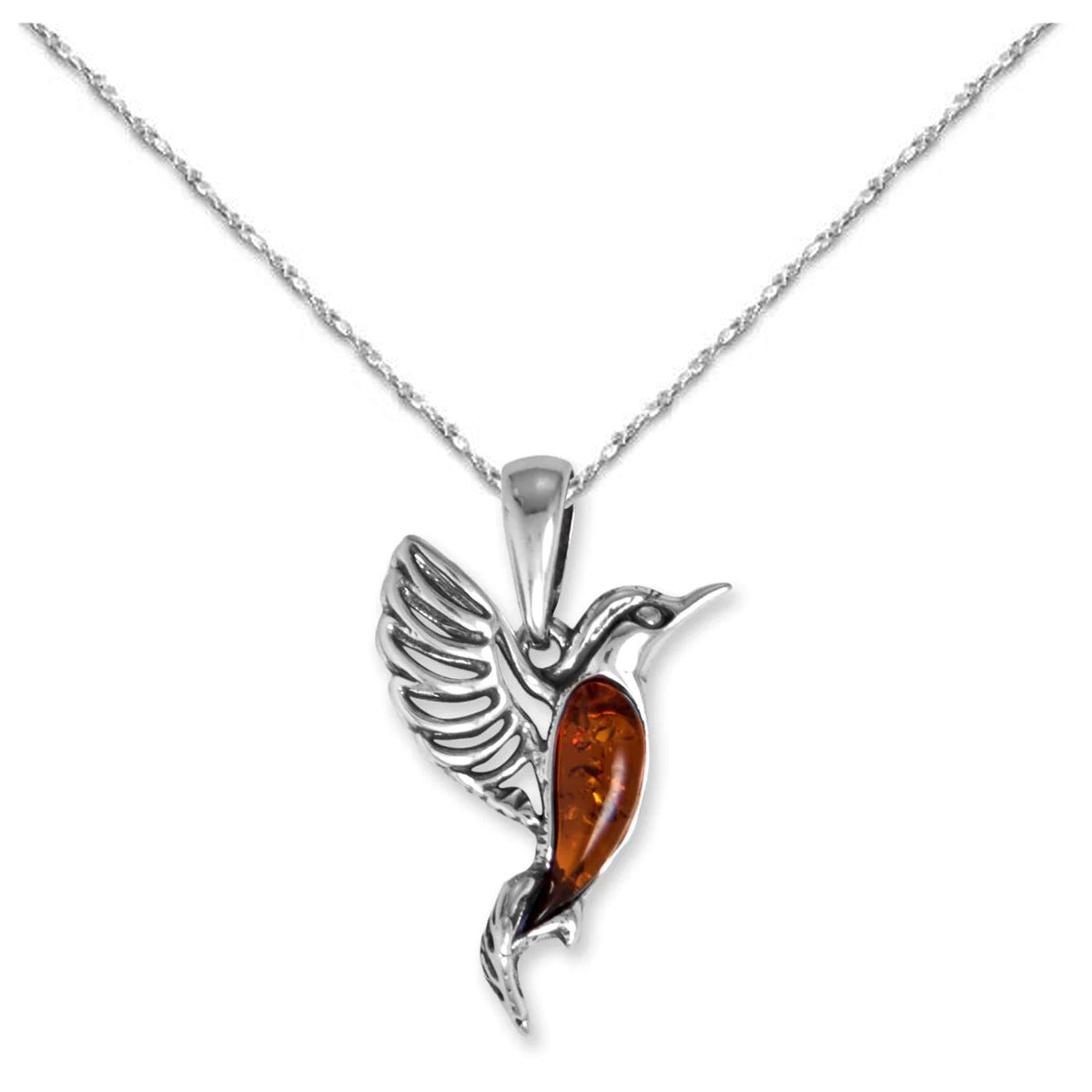  Amber Hummingbird Necklace 