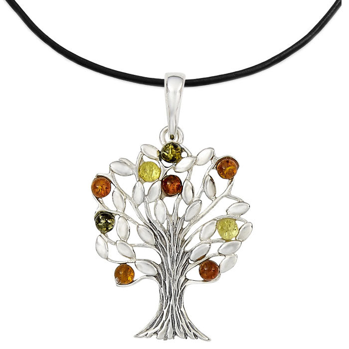  Multi Amber Tree of Life Necklace 