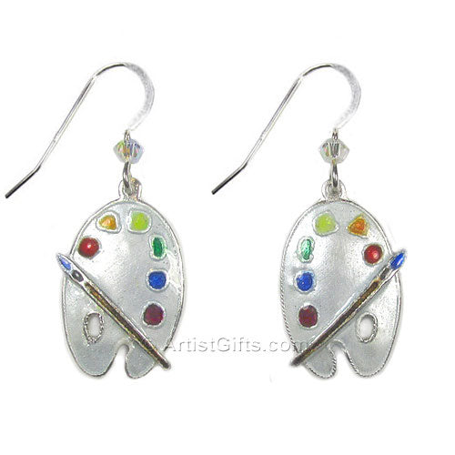  Cloisonné Paint Palette Earrings 