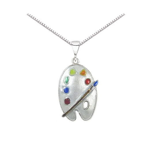  Cloisonné Paint Palette Necklace 