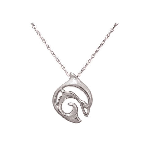  Flipper Silver Dolphin Necklace 