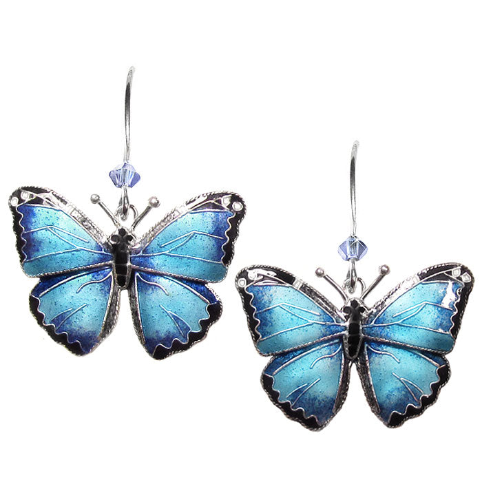  Blue Morpho Butterfly Earrings 