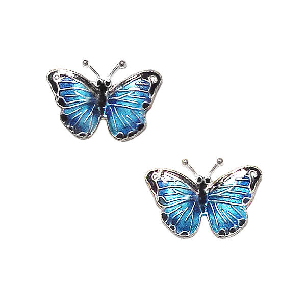  Blue Morpho Butterfly Post Earrings 