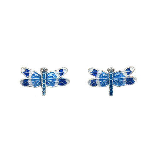  Blue Banded Dragonfly Post Earrings 