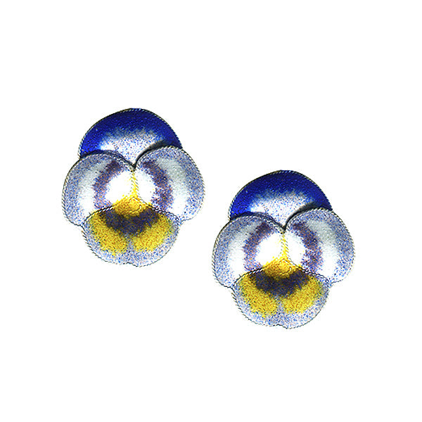  Pansy Flower Post Earrings 