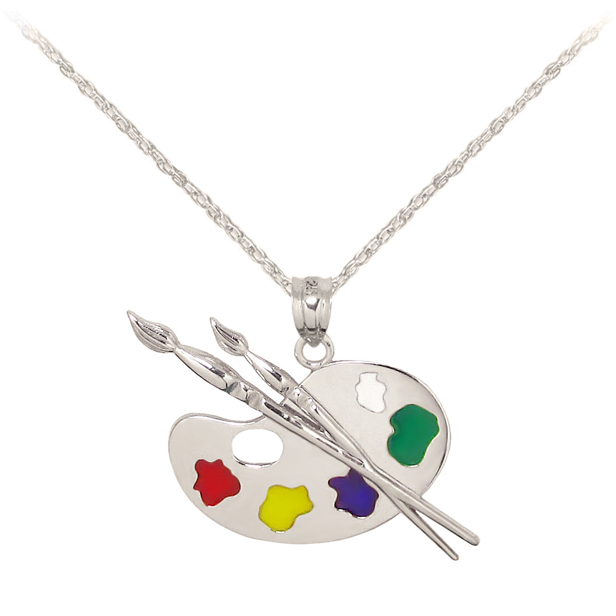  Artists Large Sterling Silver Palette Necklace 