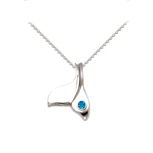  Blue Topaz Whale Tail Necklace 