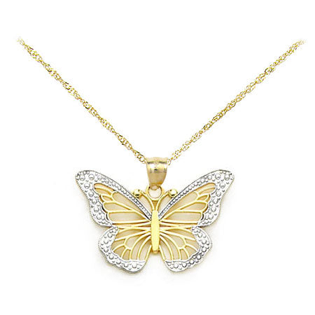  14k Gold Monarch Butterfly Necklace 