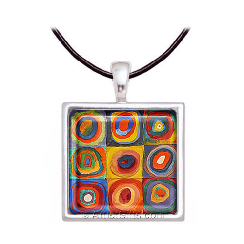  Kandinsky Abstract Art Glass Necklace 