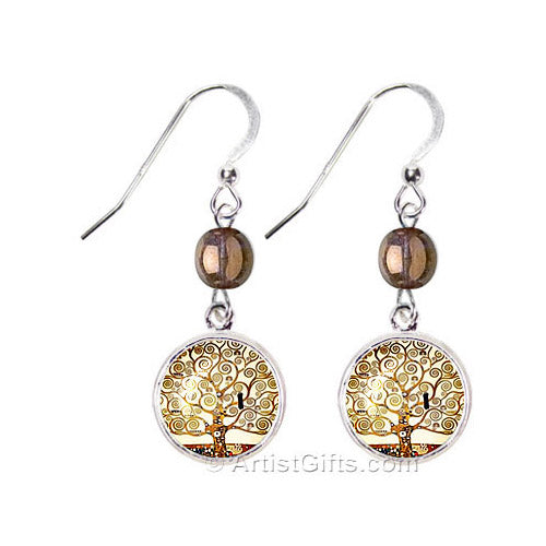  Klimt Tree of Life Art Earrings 