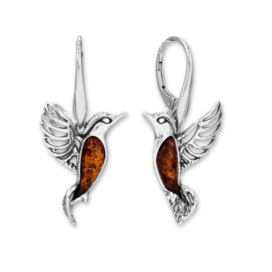  Amber Hummingbird Earrings 