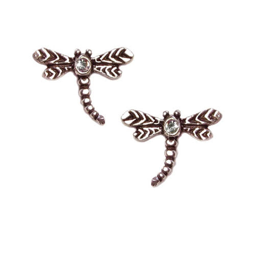  Silver Dragonfly Post Earrings 