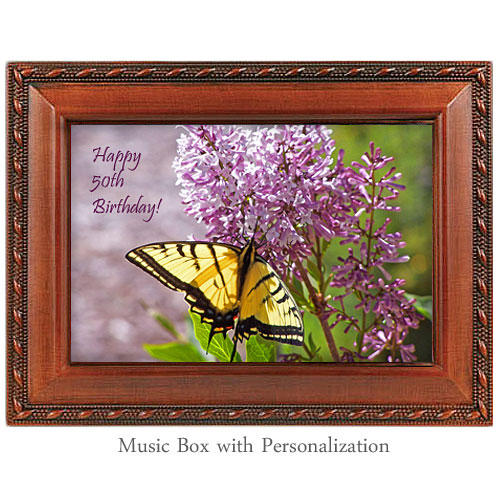  Lilac & Swallowtail Butterfly Music Box 