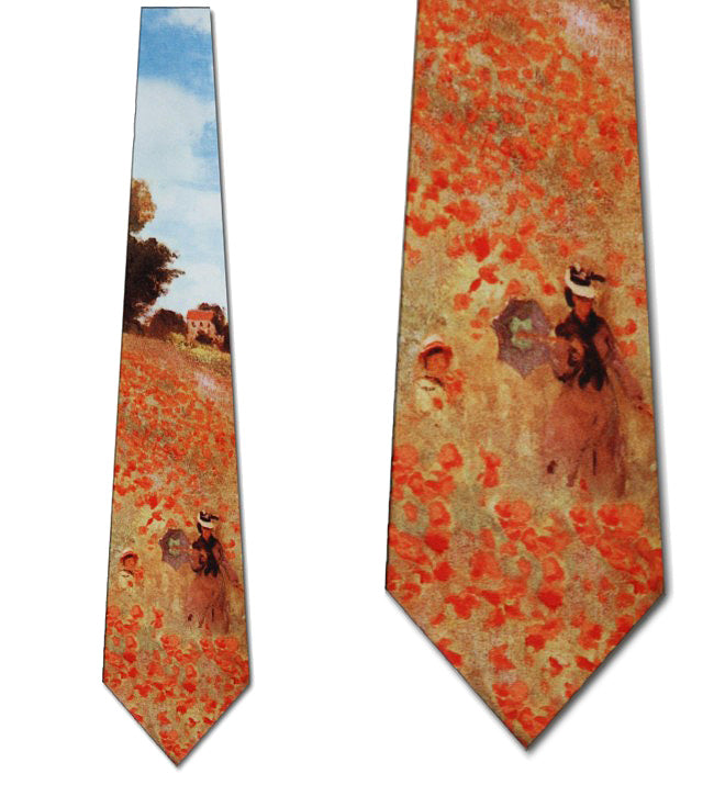  Monet Field of Poppies Fine Art Necktie 