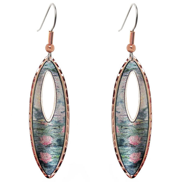  Monet Water Lilies Cutout Art Earrings 